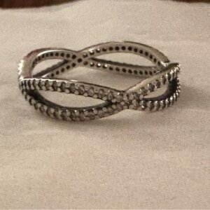 Pandora Silver Infinity Ring with Sparkling Accents